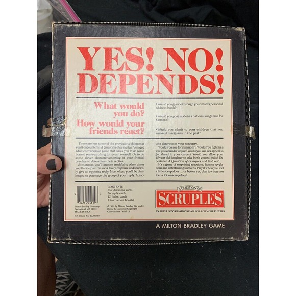 A Question Of Scruples Game - 1986 Milton Bradley - Complete FS Benefts Charity - Picture 6 of 6